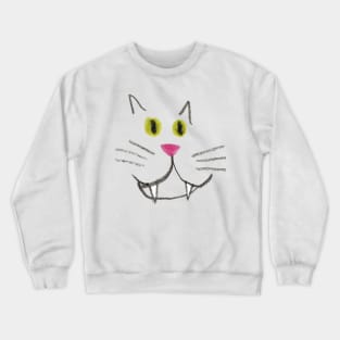 Toothy Cat Face Crewneck Sweatshirt